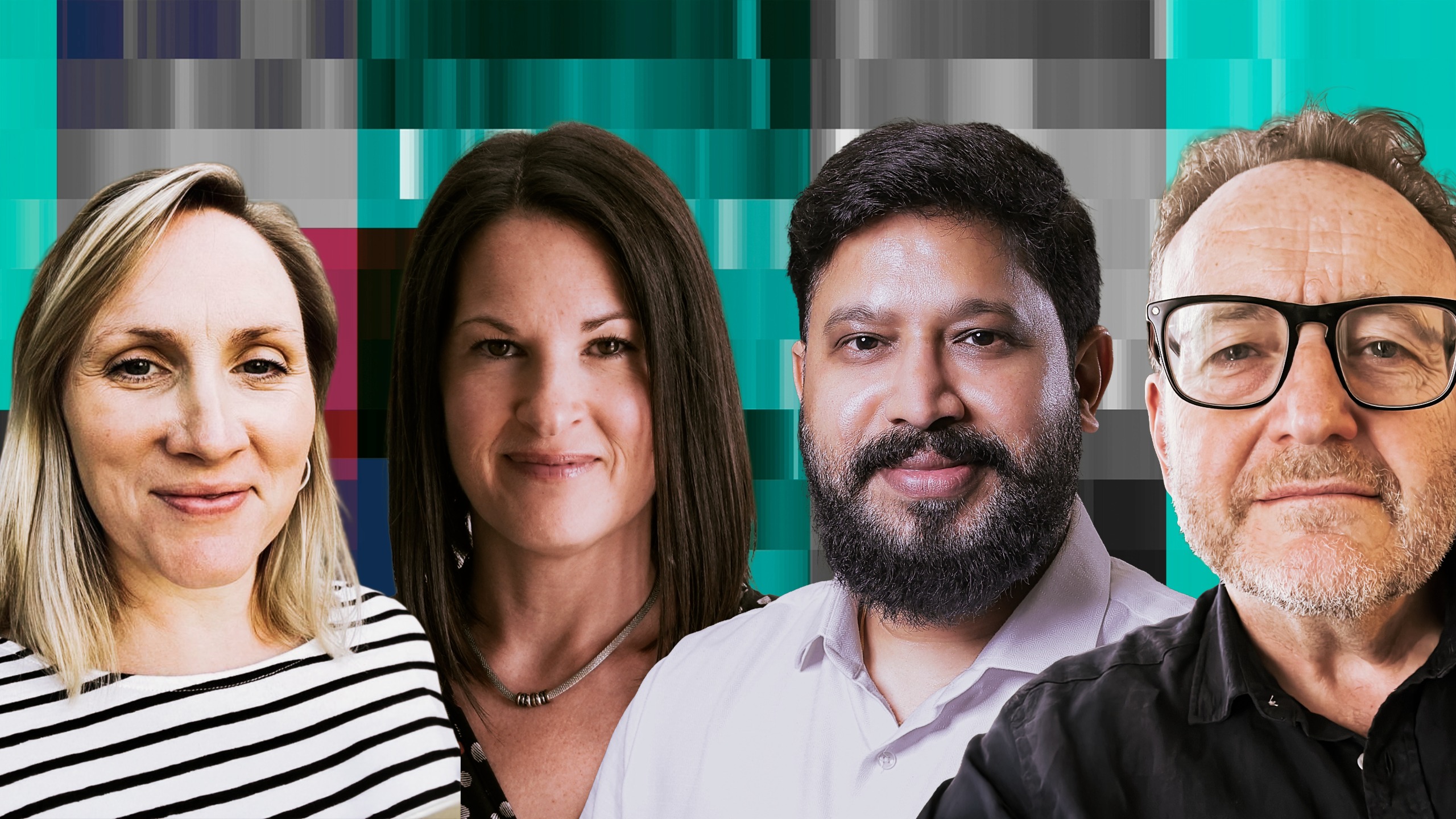 Cut-out portrait pictures of the four new fellows