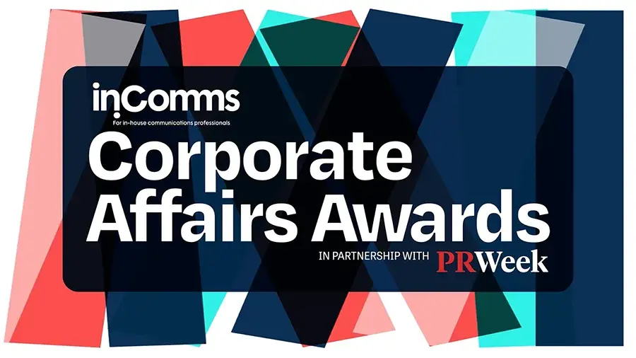 In.Comms Corporate Affairs Awards logo on a colourful background