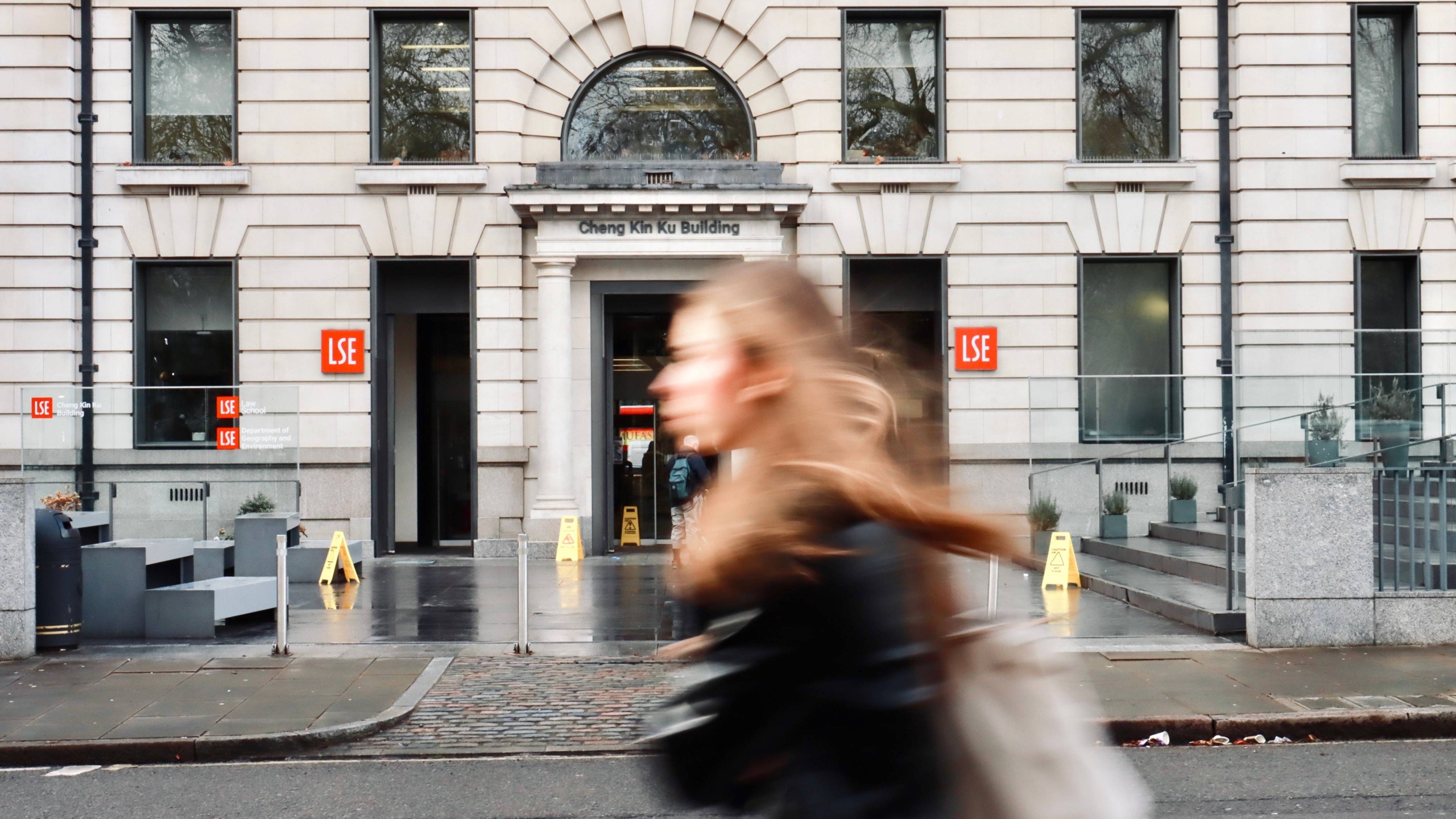 A person outside a LSE building